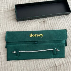 Dorsey Kate 3MM Round Cut, Lab White Sapphire Silver Rivière Bracelet - 6 Inches